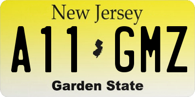 NJ license plate A11GMZ