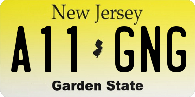 NJ license plate A11GNG