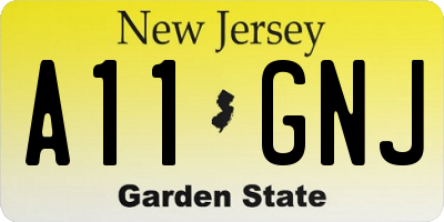 NJ license plate A11GNJ