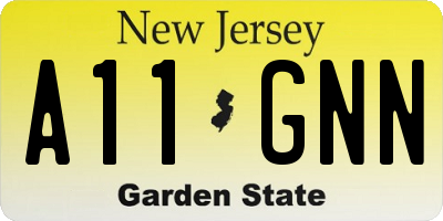 NJ license plate A11GNN