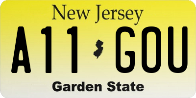 NJ license plate A11GOU