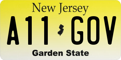 NJ license plate A11GOV