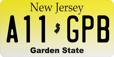 NJ license plate A11GPB