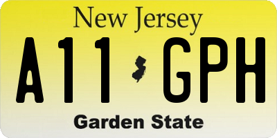 NJ license plate A11GPH