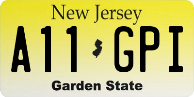 NJ license plate A11GPI