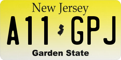 NJ license plate A11GPJ