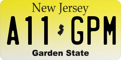 NJ license plate A11GPM