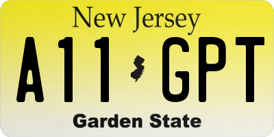 NJ license plate A11GPT