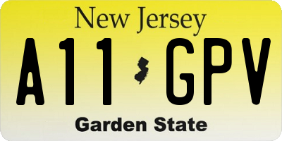 NJ license plate A11GPV