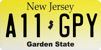 NJ license plate A11GPY