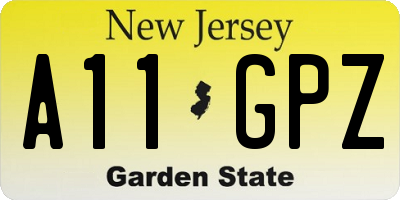 NJ license plate A11GPZ