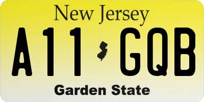 NJ license plate A11GQB