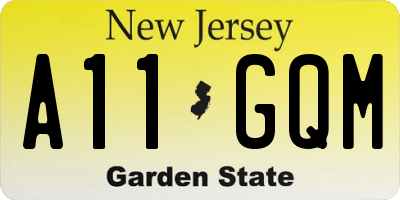 NJ license plate A11GQM