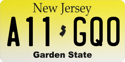 NJ license plate A11GQO