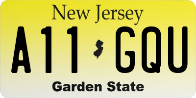 NJ license plate A11GQU