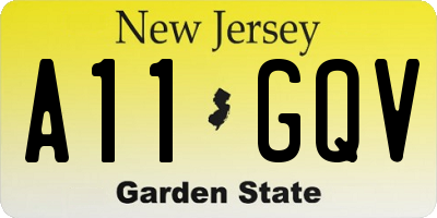 NJ license plate A11GQV