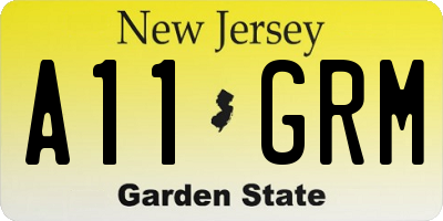 NJ license plate A11GRM