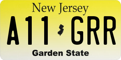 NJ license plate A11GRR
