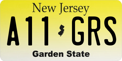 NJ license plate A11GRS