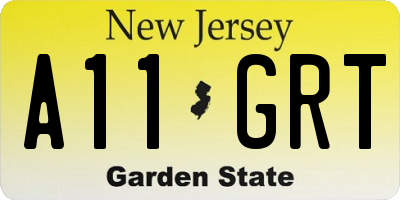 NJ license plate A11GRT