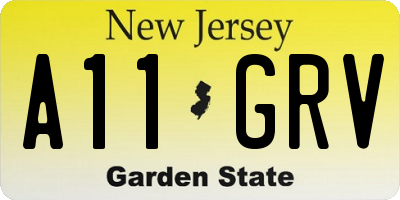 NJ license plate A11GRV