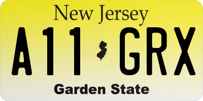 NJ license plate A11GRX