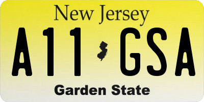 NJ license plate A11GSA