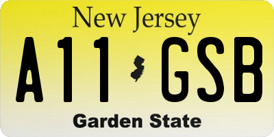 NJ license plate A11GSB