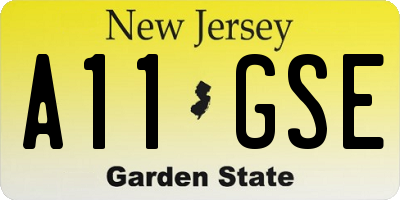 NJ license plate A11GSE