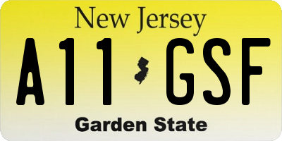 NJ license plate A11GSF
