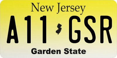 NJ license plate A11GSR