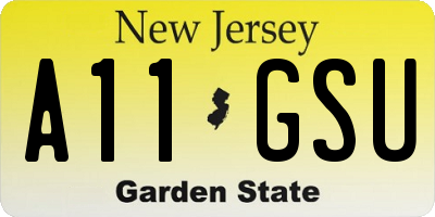 NJ license plate A11GSU