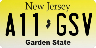 NJ license plate A11GSV