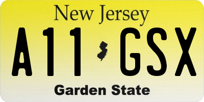 NJ license plate A11GSX