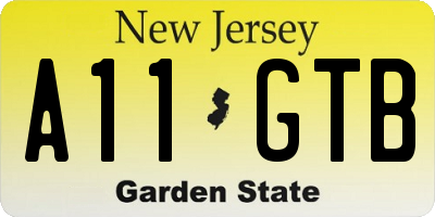 NJ license plate A11GTB