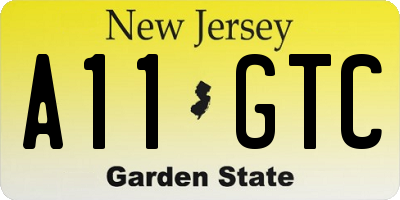 NJ license plate A11GTC
