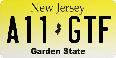 NJ license plate A11GTF