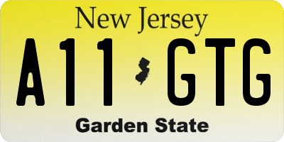 NJ license plate A11GTG