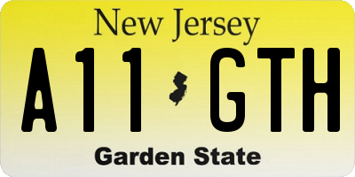 NJ license plate A11GTH