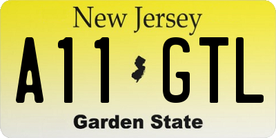 NJ license plate A11GTL