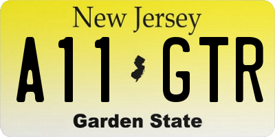 NJ license plate A11GTR