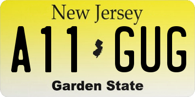 NJ license plate A11GUG