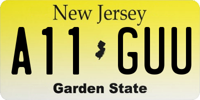 NJ license plate A11GUU