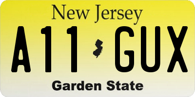 NJ license plate A11GUX