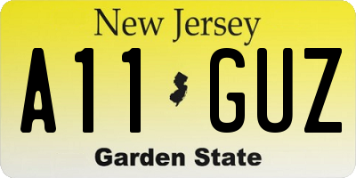 NJ license plate A11GUZ