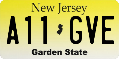 NJ license plate A11GVE