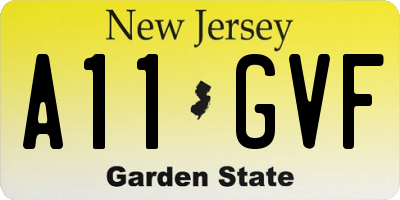 NJ license plate A11GVF