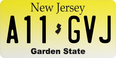 NJ license plate A11GVJ