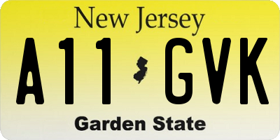 NJ license plate A11GVK