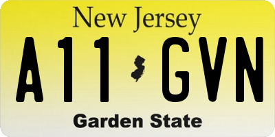 NJ license plate A11GVN